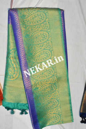 Picture of Blue and Turquoise Banaras Silk Saree