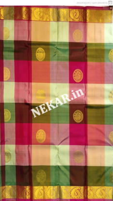 Picture of Checkered Multi-Colour Handloom Silk Saree