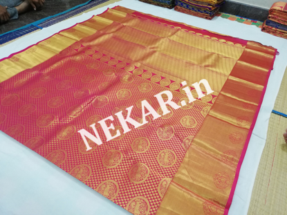 Picture of Red Bridal Kancheepuram Handloom Silk Saree